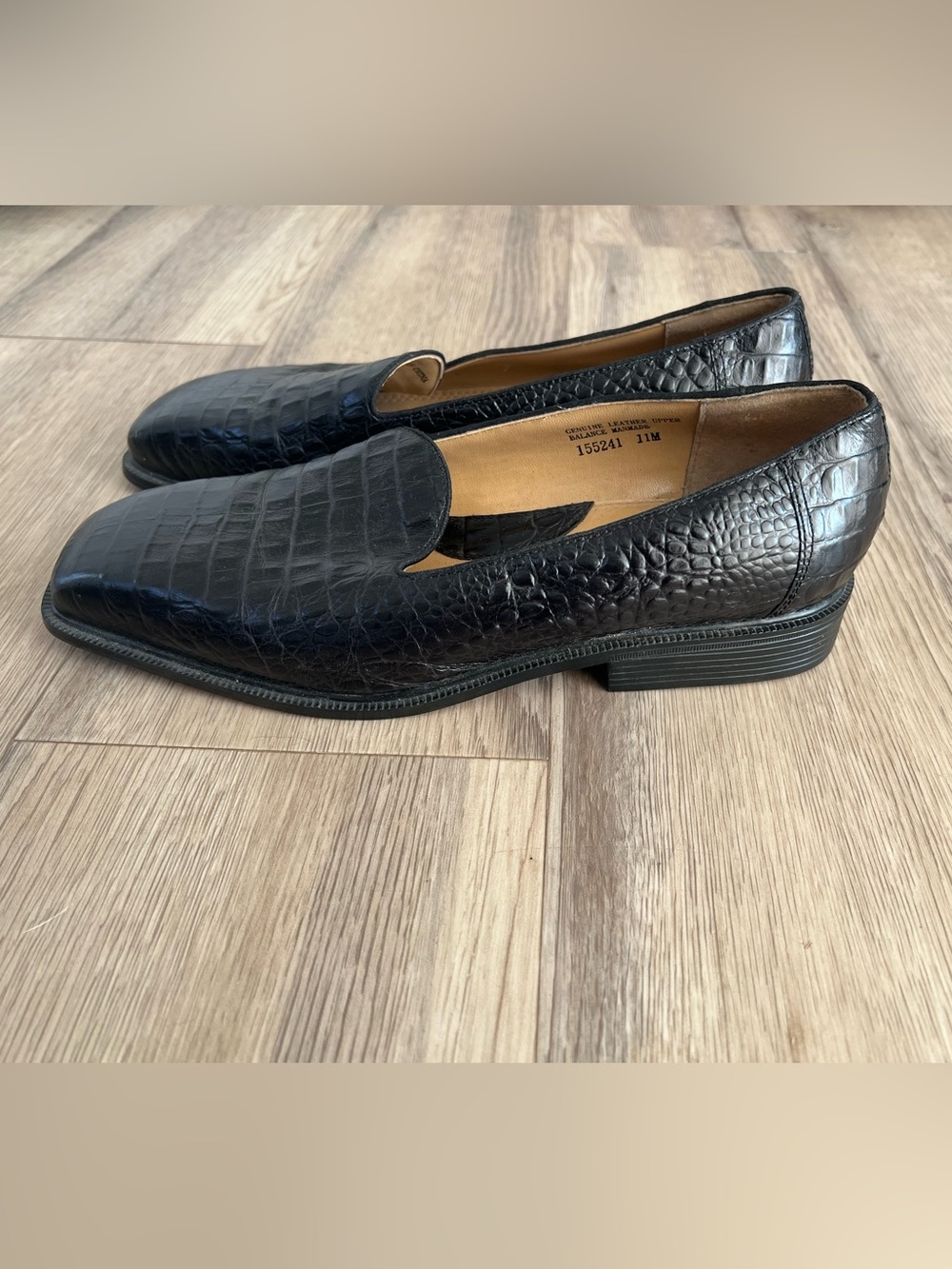 Giorgio Brutini Black Leather Loafers Slip On  Textured Mens 11